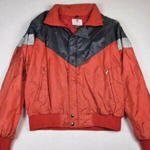 Vintage Descente Japanese 80s Ski Jacket Womens M Colorblock Full Zip Thermal